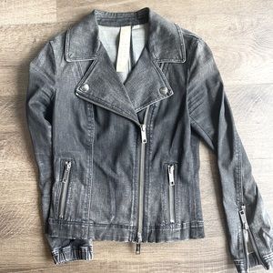 Burberry Brit Black Denim Motorcycle Jacket US6